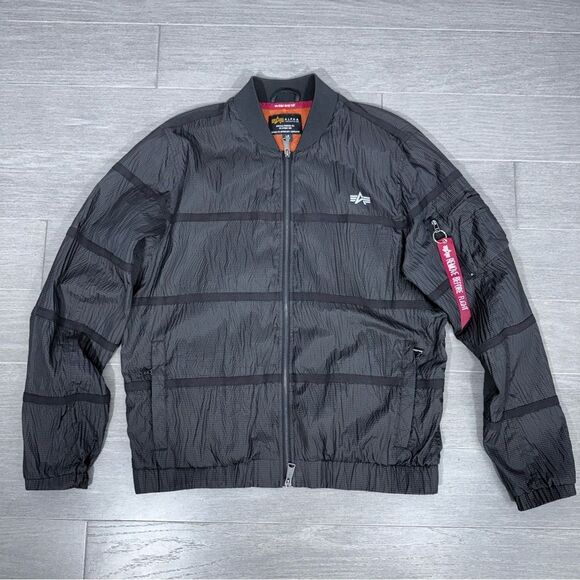 Alpha Industries Parachute Textured Taped Slim Fit Full Zip Utility Jacket L - Picture 4 of 16